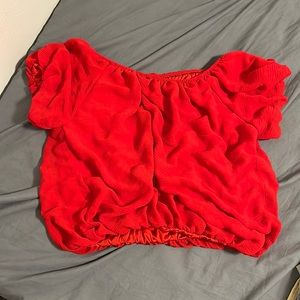 Red crop top